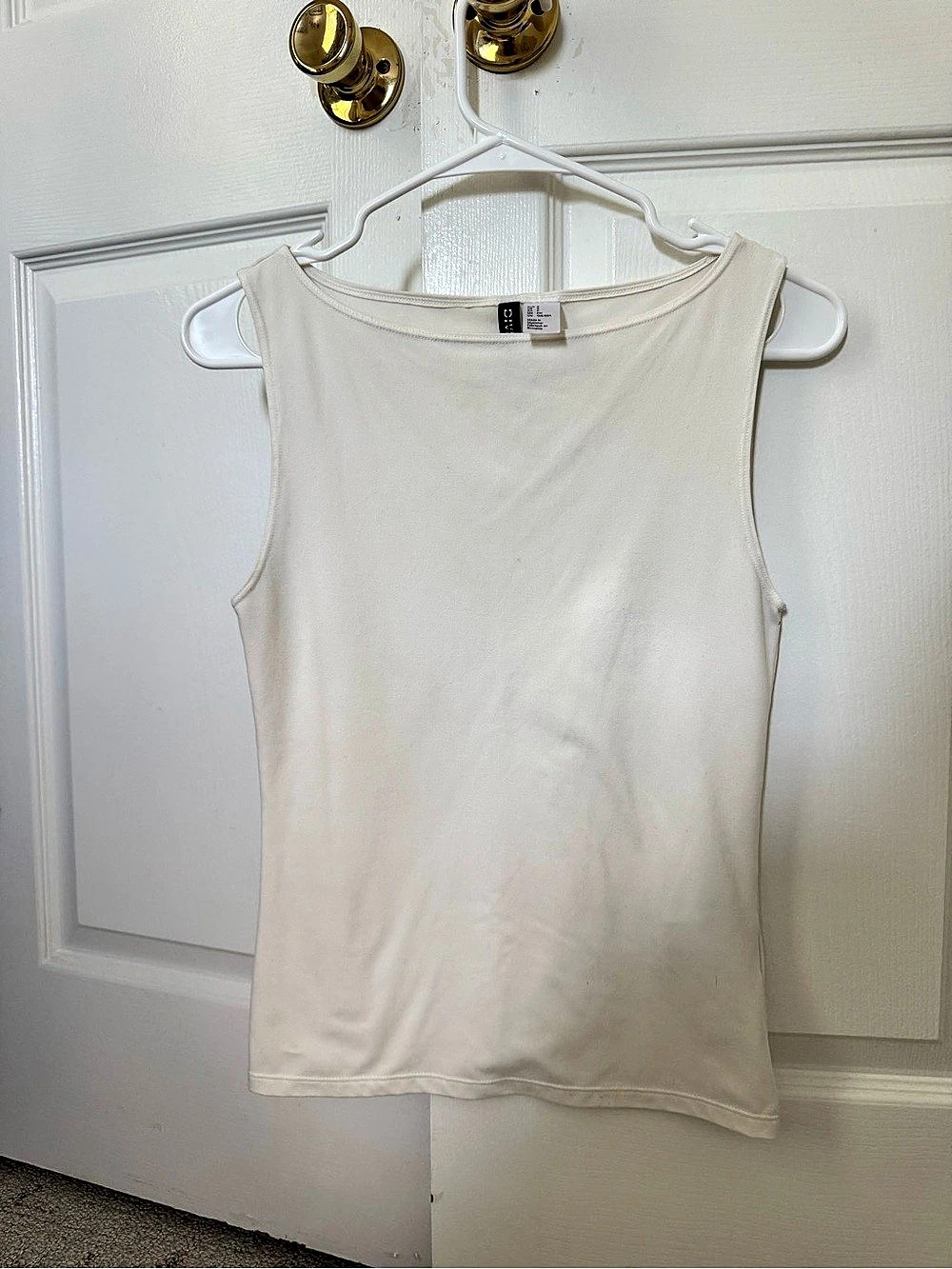 H&M White Square Neck Tank Top